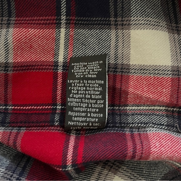 Logan Hill Mens Flannel Button-Down Long Sleeve Plaid Shirt Blue Red Whi… - Picture 6 of 6